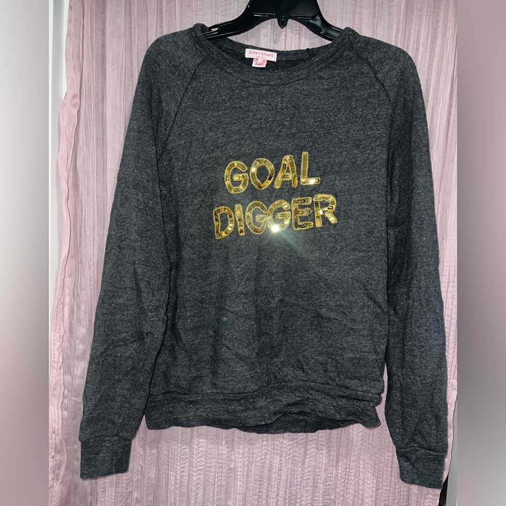 Bow & Drape Gray “Goal Digger” Sweater